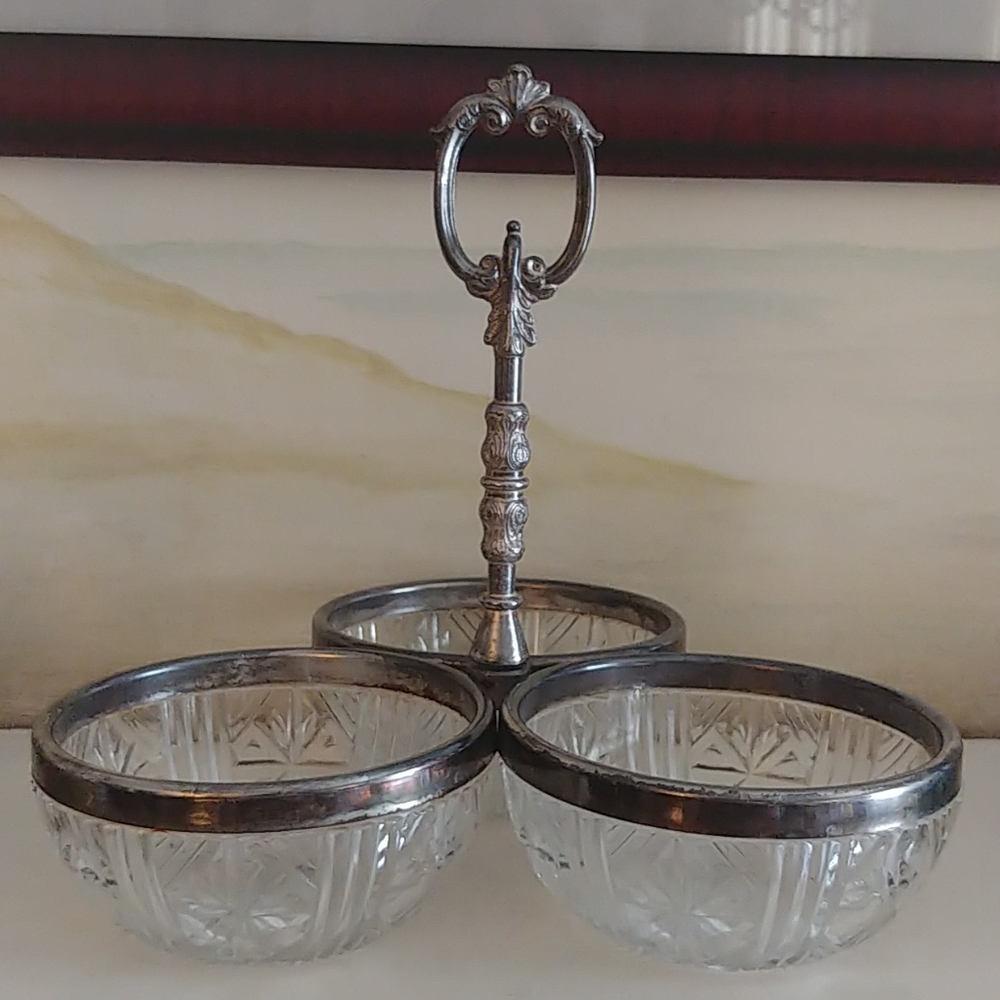 Vintage 3 Bowl Serving Dish